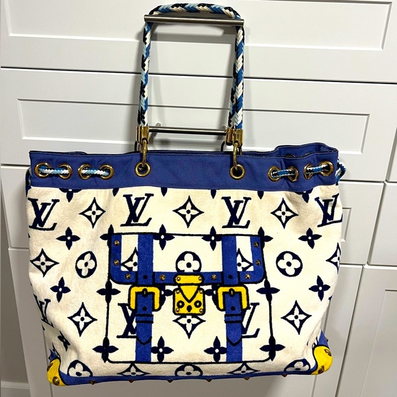 Louis Vuitton Limited Edition Eponge Cruise Tote Bag rare blue - Picture 1 of 15